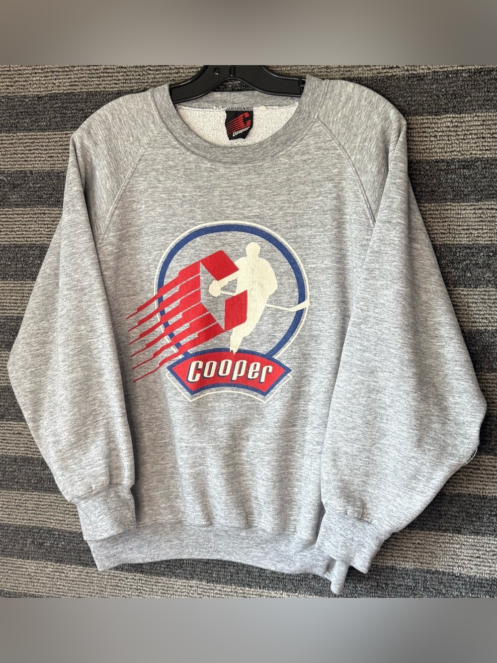 Vintage 80’s Cooper Hockey Heather Grey Crewneck Sweatshirt Men’s Medium
